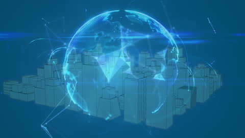 Global Connectivity in Futuristic 3D Cityscape