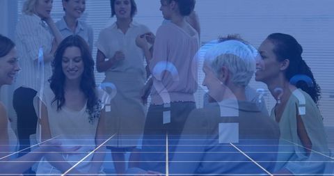 Diverse Group of Professionals Engaging in Office Discussion