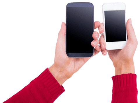 Transparent Hands Holding Dual Mobile Phones - Download Free Stock Videos Pikwizard.com