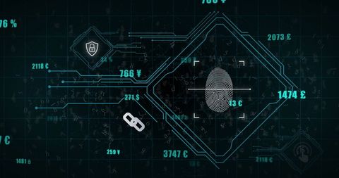 Digital Fingerprint Technology with Global Finance Data Overlay - Download Free Stock Images Pikwizard.com