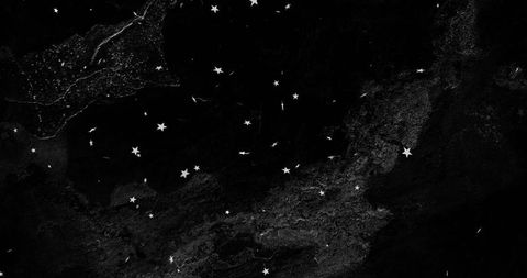 Monochrome marble night sky scattered white five-pointed stars abstract cosmic texture