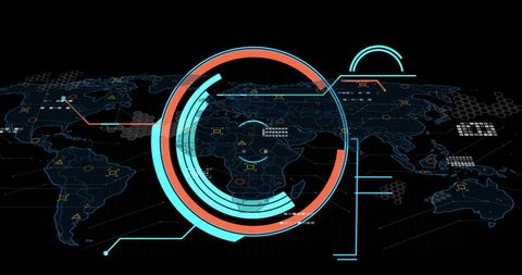 Global Data Processing with Futuristic Interface Display - Download Free Stock Images Pikwizard.com