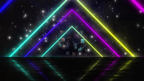 Futuristic Digital Interface with Neon Technique