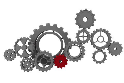 grey and red gears on transparent background for organization concept - Download Free Stock Videos Pikwizard.com