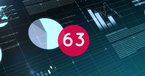 Digital Data Processing Interface with Dynamic Graphs and Statistics - Download Free Stock Images Pikwizard.com
