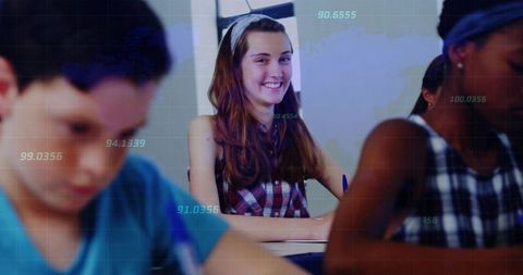 Teen Students Engaging with Technology for Collaborative Learning