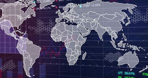 Digital World Map with Interactive Analytics and Charts Interface