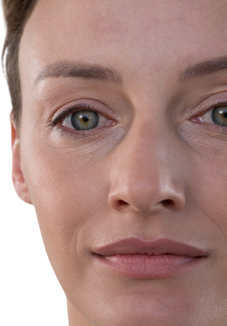 Caucasian Woman's Face With Neutral Expression On Transparent Background - Download Free Stock Videos Pikwizard.com