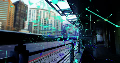 Technology Links Abstract Mixed Urban Concepts Digital Style