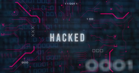 Cybersecurity Breach with Binary Code and Digital Interface