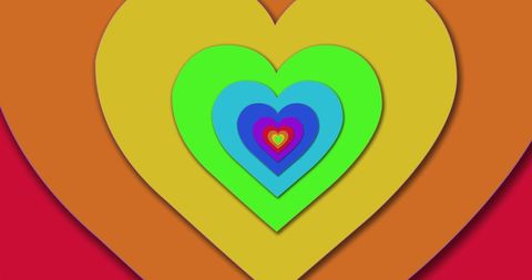 Vibrant Heart Tunnel Illustration with Multicolor Layers - Download Free Stock Images Pikwizard.com