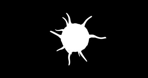 Digital illustration of virus cell on black background