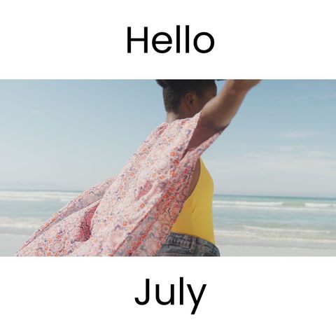Joyful Woman on Beach Celebrating Summer Freedom