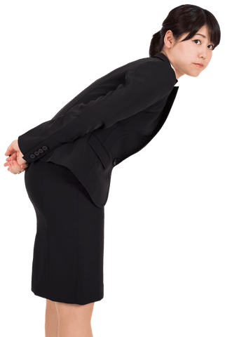 asian businesswoman bending forward transparent png - Download Free Stock Videos Pikwizard.com