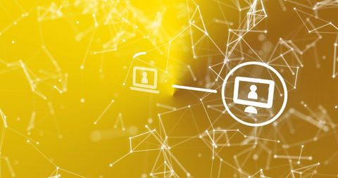 Digital network connections with modern tech icons
