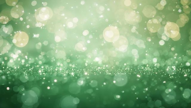 Sparkling dew on grass with soft green bokeh — minimalist morning meadow background