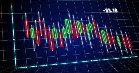 Dynamic Financial Fluctuation on Digital Graph - Download Free Stock Images Pikwizard.com
