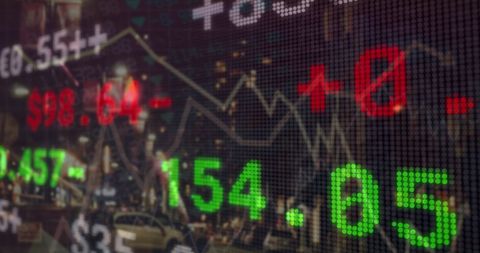 Digital Stock Market Display Over Urban Cityscape at Night - Download Free Stock Images Pikwizard.com