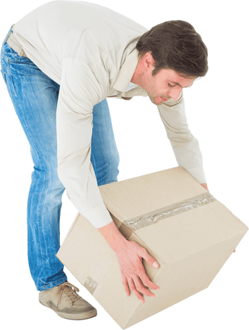 transparent image of man lifting cardboard box for moving or delivery - Download Free Stock Videos Pikwizard.com