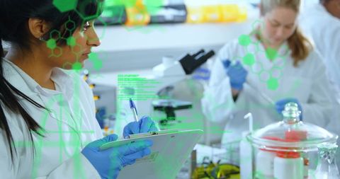 Scientific Data Analysis in Modern Laboratory with Female Scientist - Download Free Stock Images Pikwizard.com