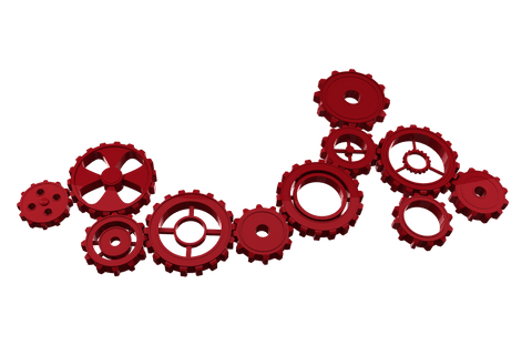 Red Cogs on Transparent Background Illustrating Industry Workflow Design - Download Free Stock Videos Pikwizard.com