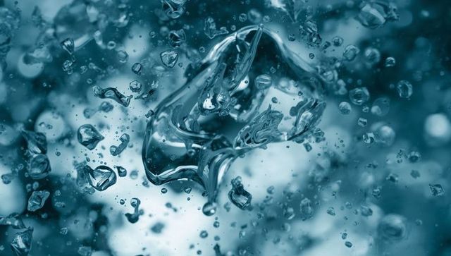 Dynamic water droplets cluster with textured motion concept