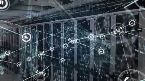 Futuristic Digital Network with Data Connections Overlay