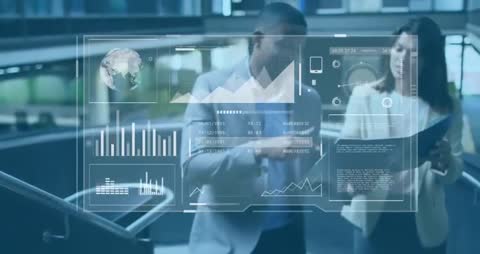 Innovative Team Analyzing Data Visualization in Corporate Setting