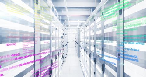 Colorful Flow of Code in Modern Data Center - Download Free Stock Images Pikwizard.com
