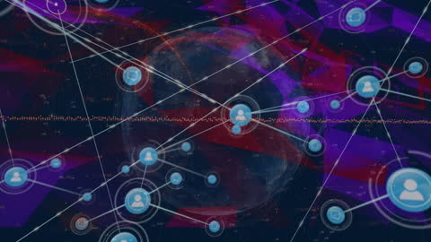 Abstract Global Network Over Warehouse Setting Concept