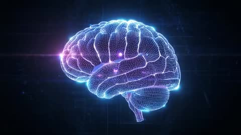 Futuristic AI Brain with Digital Connectivity Animation