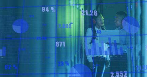 IT Professionals Analyzing Data by Computer Servers with Digital Graphics - Download Free Stock Images Pikwizard.com