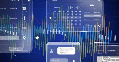 Digital logistics interface with data analytics and tracking information