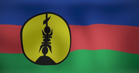Flag of new caledonia waving in the wind