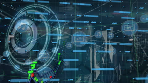 Digital Interface with Network Connections and Futuristic Elements