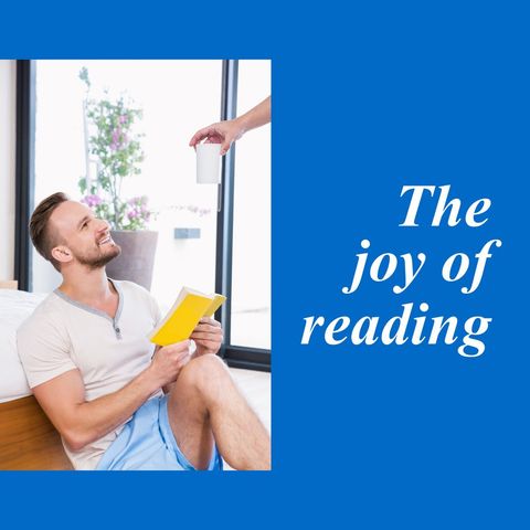 Man Enjoying Relaxed Reading with Refreshment - Download Free Stock Templates Pikwizard.com