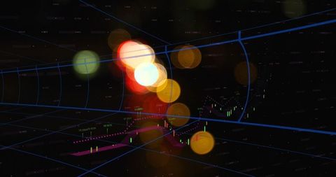 Financial data visualization in futuristic digital space