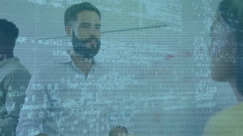 Business Team Analyzing Digital Data for Tech Solutions