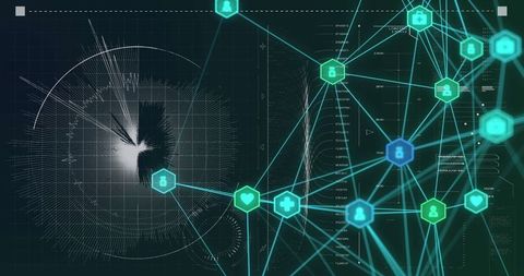 Abstract Visualization of Data Network with Hexagonal Nodes - Download Free Stock Images Pikwizard.com