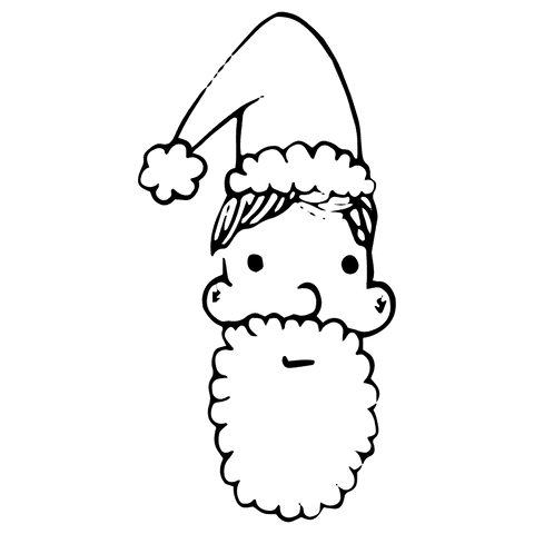 Transparent Outline of Santa Claus for Christmas Design