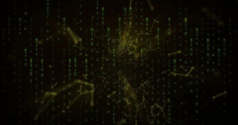 Abstract Digital Binary Code Background with Network Connections - Download Free Stock Images Pikwizard.com