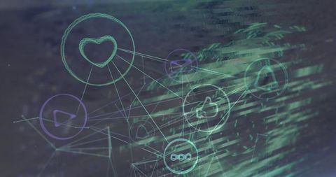 Modern Digital Network Conception in Glitch Interface