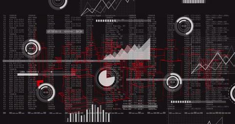 Data Visualization Metrics Display with Charts and Graphs