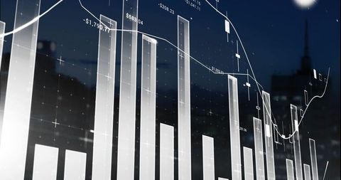 Futuristic Financial Analytics on Urban Nightscape - Download Free Stock Images Pikwizard.com
