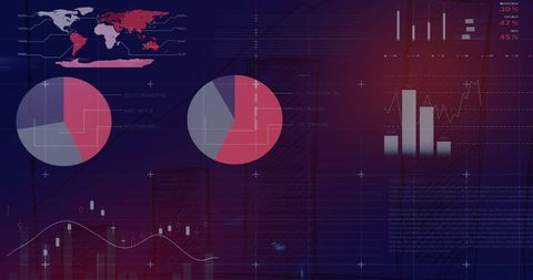 Futuristic Digital Interface Displaying Complex Data Visualizations - Download Free Stock Images Pikwizard.com