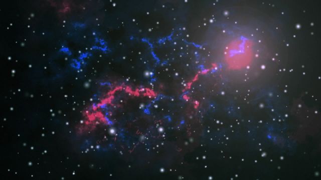 Perfect for science videos, educational content on astronomy, space exploration documentaries, and background visuals for presentations. The captivating animation of traveling through space features glowing stars and colorful nebulae, creating an immersive cosmic journey.