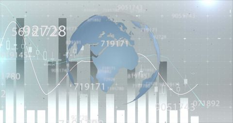 Global Financial Trends with Earth Overlay and Graphical Data Visual - Download Free Stock Images Pikwizard.com