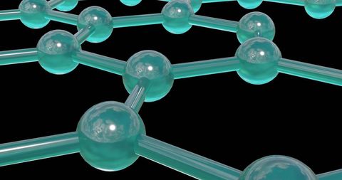 3d molecular structure network on black background