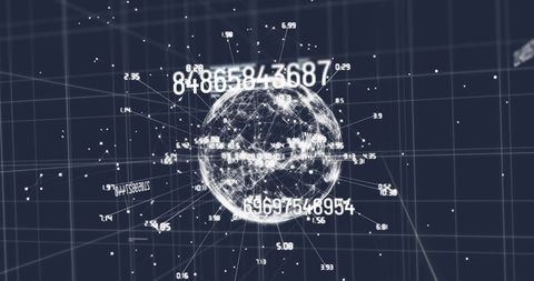 Digital Sphere with Data and Numbers in Space - Download Free Stock Images Pikwizard.com