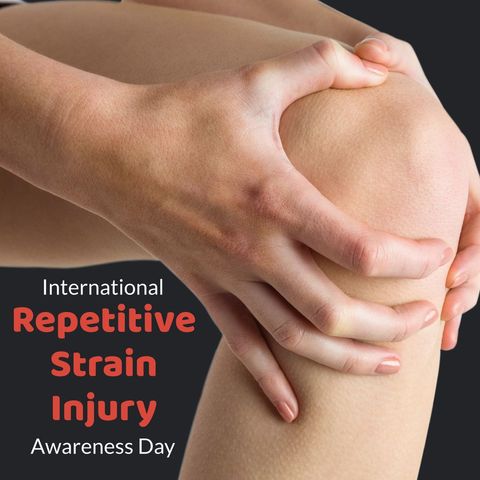 repetitive strain injury awareness with hands on knee - Download Free Stock Templates Pikwizard.com